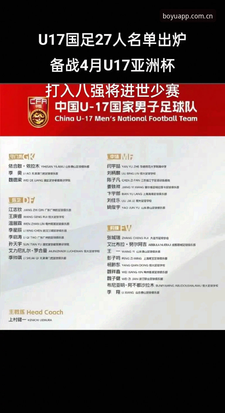 U17世界杯抽签结果全面解析：中国足球少年军团挑战与机遇并存